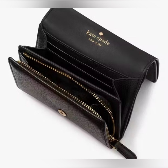 NWT Kate Spade Black Pebbled Leather Wallet - Picture 3 of 4